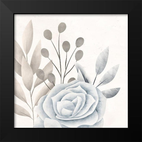 Simply Blessed Floral 3 Black Modern Wood Framed Art Print by Allen, Kimberly