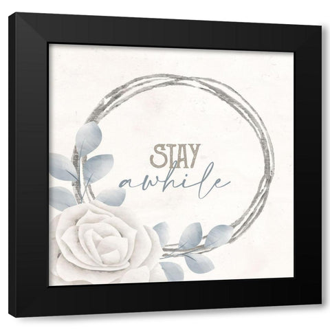 Simply Blessed Floral 5 Black Modern Wood Framed Art Print with Double Matting by Allen, Kimberly