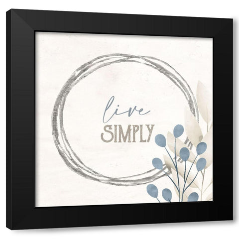 Simply Blessed Floral 6 Black Modern Wood Framed Art Print by Allen, Kimberly