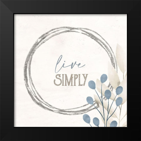 Simply Blessed Floral 6 Black Modern Wood Framed Art Print by Allen, Kimberly