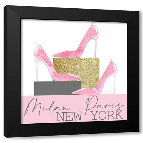 Fashionista 8 Black Modern Wood Framed Art Print with Double Matting by Allen, Kimberly