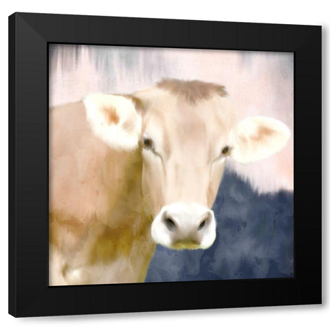 Pink Bush Cow Black Modern Wood Framed Art Print by Allen, Kimberly