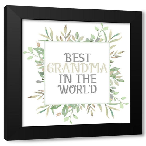 Best Grandma Black Modern Wood Framed Art Print by Allen, Kimberly