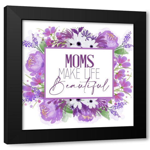 Moms Black Modern Wood Framed Art Print with Double Matting by Allen, Kimberly