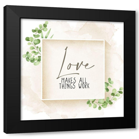 Love Makes all Things Black Modern Wood Framed Art Print by Allen, Kimberly