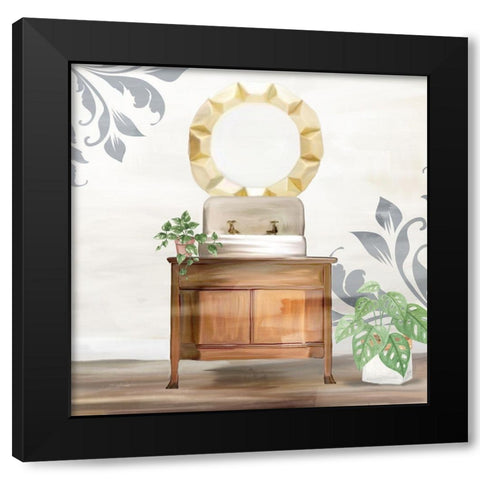 Bath 2 Black Modern Wood Framed Art Print with Double Matting by Allen, Kimberly