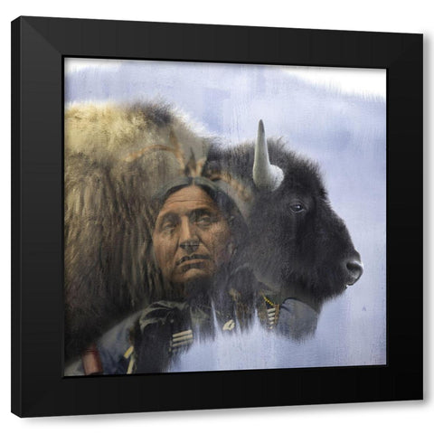 Chief Black Modern Wood Framed Art Print by Allen, Kimberly