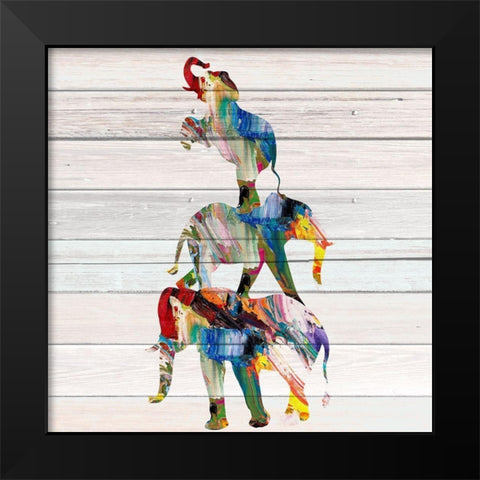 Elephant Trio Black Modern Wood Framed Art Print by Allen, Kimberly