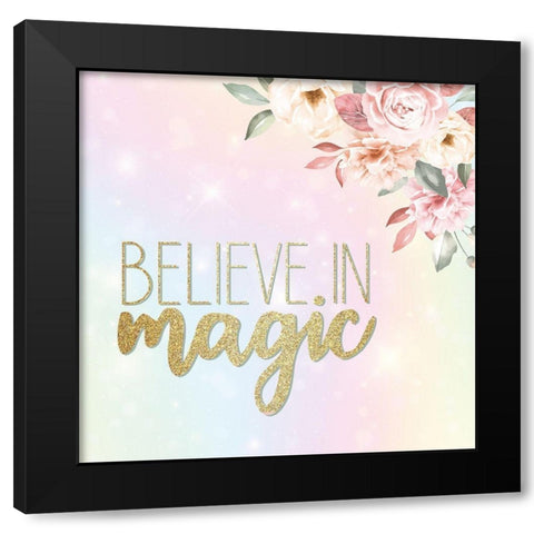 Believe In Magic Black Modern Wood Framed Art Print by Allen, Kimberly