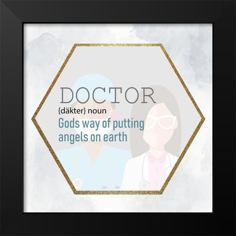Doctor Black Modern Wood Framed Art Print by Allen, Kimberly