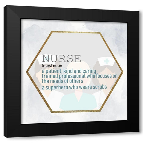 Nurse Black Modern Wood Framed Art Print by Allen, Kimberly