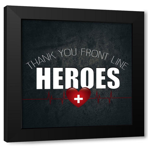 Front Line Black Modern Wood Framed Art Print with Double Matting by Allen, Kimberly