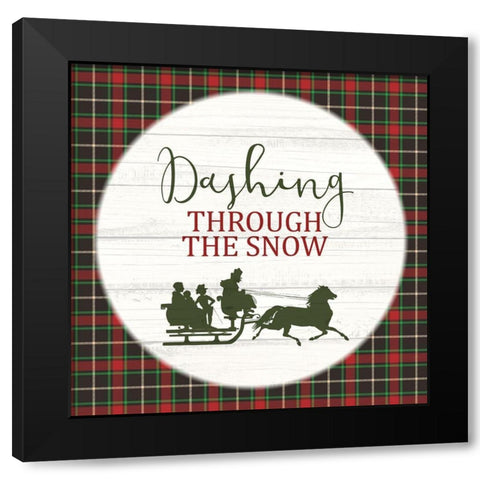 Dashing Sleigh Black Modern Wood Framed Art Print with Double Matting by Allen, Kimberly