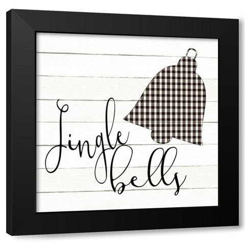 Jingle Bells Plaid Black Modern Wood Framed Art Print with Double Matting by Allen, Kimberly