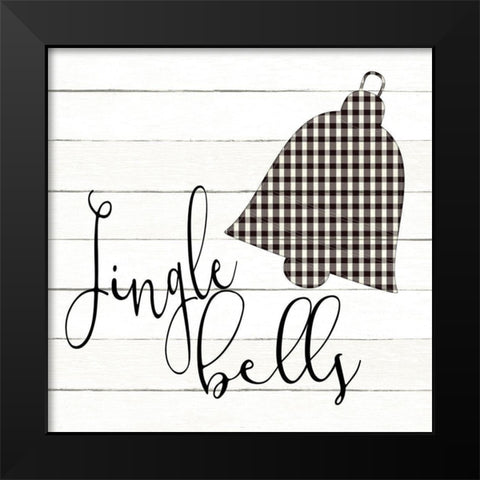 Jingle Bells Plaid Black Modern Wood Framed Art Print by Allen, Kimberly