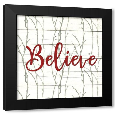 Christmas Branches 1 Black Modern Wood Framed Art Print with Double Matting by Allen, Kimberly