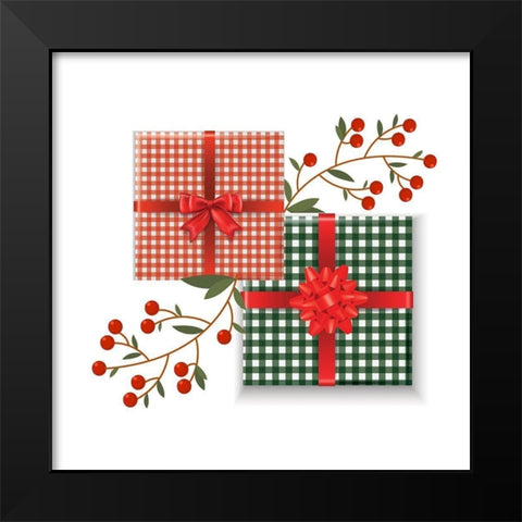 Christmas Presents 2 Black Modern Wood Framed Art Print by Allen, Kimberly