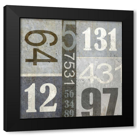 Numbers Black Modern Wood Framed Art Print by Allen, Kimberly