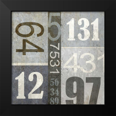 Numbers Black Modern Wood Framed Art Print by Allen, Kimberly