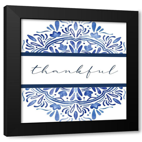 Thankful Medallion Black Modern Wood Framed Art Print by Allen, Kimberly