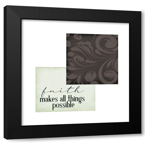 Faith Patchwork 1 Black Modern Wood Framed Art Print by Allen, Kimberly