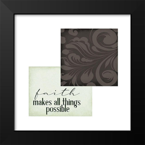Faith Patchwork 1 Black Modern Wood Framed Art Print by Allen, Kimberly