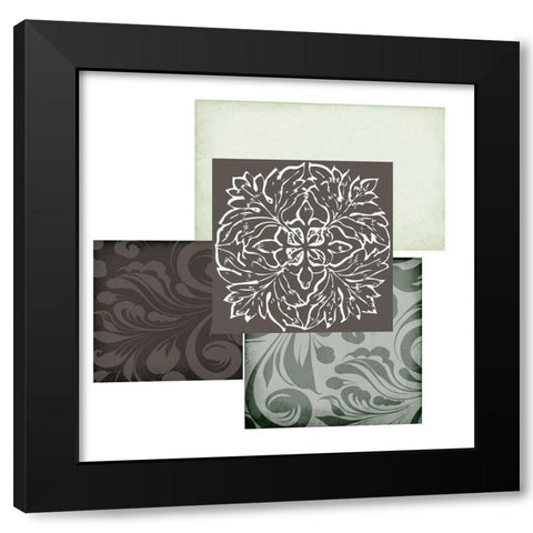 Faith Patchwork 3 Black Modern Wood Framed Art Print by Allen, Kimberly