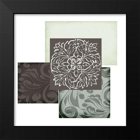 Faith Patchwork 3 Black Modern Wood Framed Art Print by Allen, Kimberly