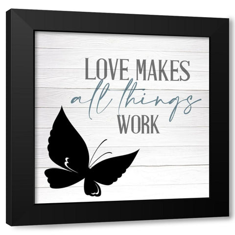 Love Makes All Black Modern Wood Framed Art Print with Double Matting by Allen, Kimberly