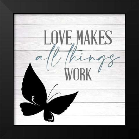 Love Makes All Black Modern Wood Framed Art Print by Allen, Kimberly
