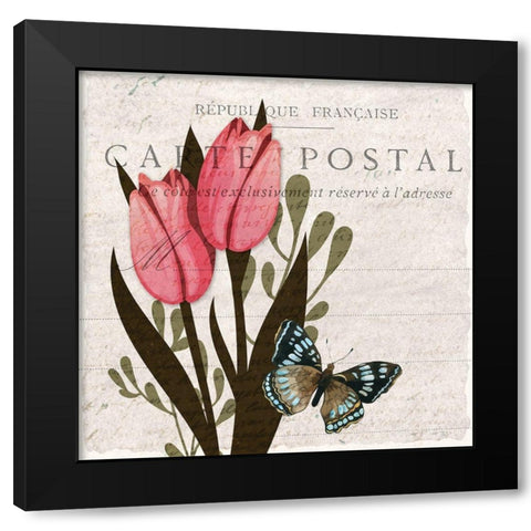 Tulip Postcard 1 Black Modern Wood Framed Art Print by Allen, Kimberly