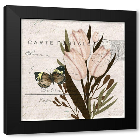 Tulip Postcard 2 Black Modern Wood Framed Art Print by Allen, Kimberly