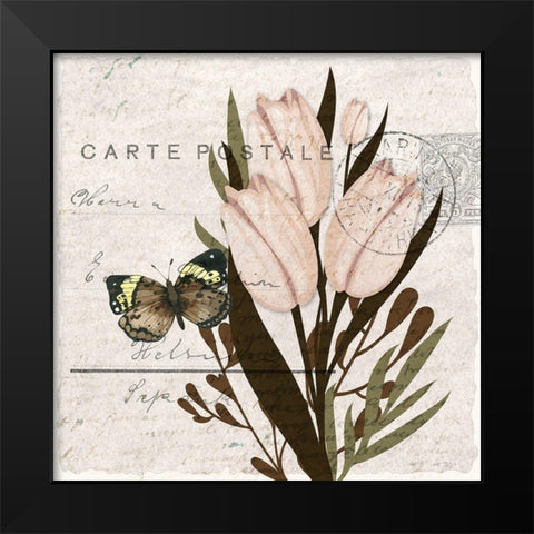 Tulip Postcard 2 Black Modern Wood Framed Art Print by Allen, Kimberly
