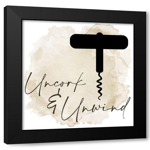 Uncork Black Modern Wood Framed Art Print by Allen, Kimberly