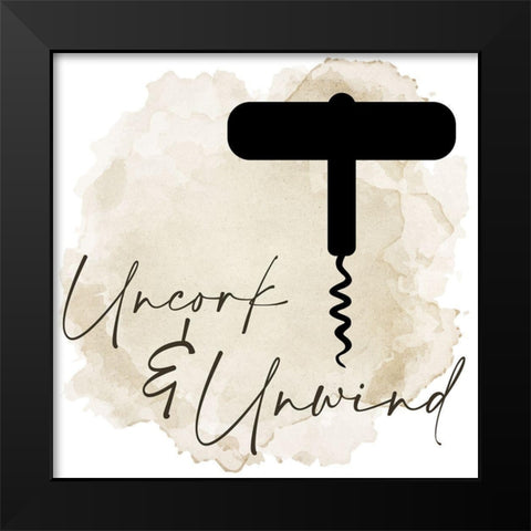 Uncork Black Modern Wood Framed Art Print by Allen, Kimberly