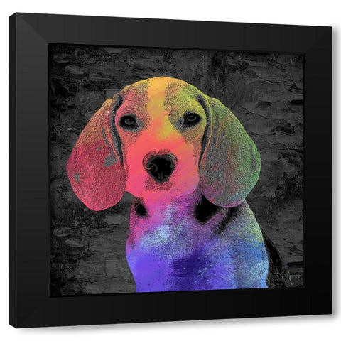 Beagle Black Modern Wood Framed Art Print by Allen, Kimberly