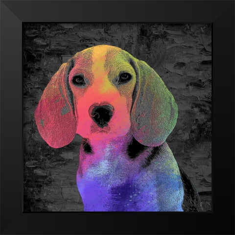 Beagle Black Modern Wood Framed Art Print by Allen, Kimberly