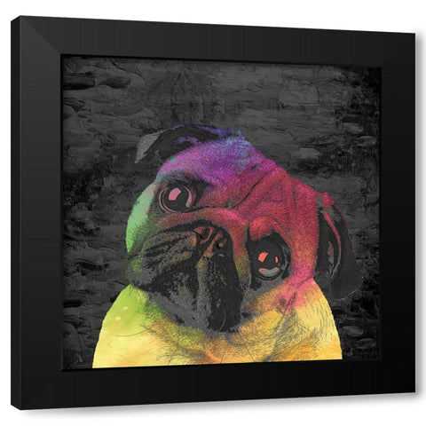 Pug Black Modern Wood Framed Art Print with Double Matting by Allen, Kimberly