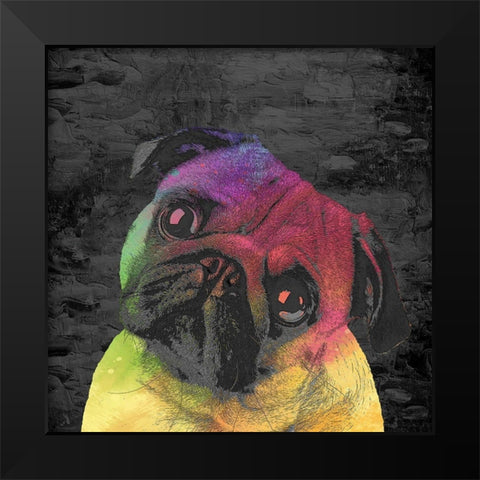 Pug Black Modern Wood Framed Art Print by Allen, Kimberly