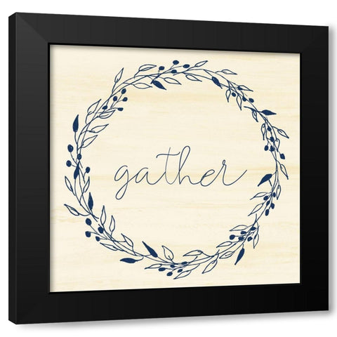 Gather Square Wreath Black Modern Wood Framed Art Print by Allen, Kimberly