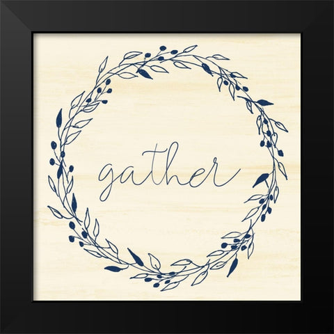 Gather Square Wreath Black Modern Wood Framed Art Print by Allen, Kimberly