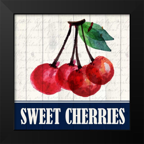 Sweet Cherries Black Modern Wood Framed Art Print by Allen, Kimberly