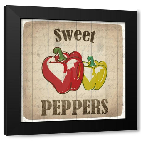 Sweet Peppers Black Modern Wood Framed Art Print by Allen, Kimberly