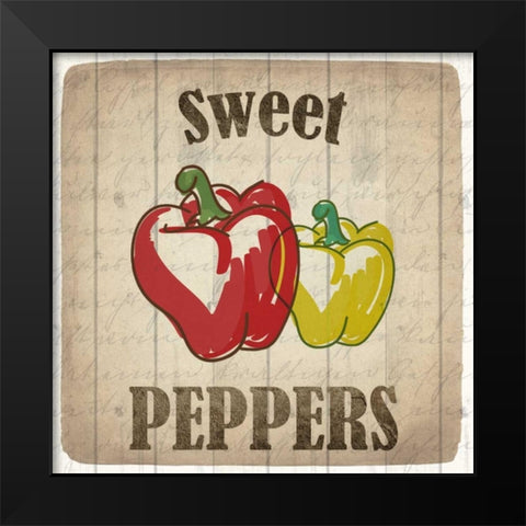 Sweet Peppers Black Modern Wood Framed Art Print by Allen, Kimberly