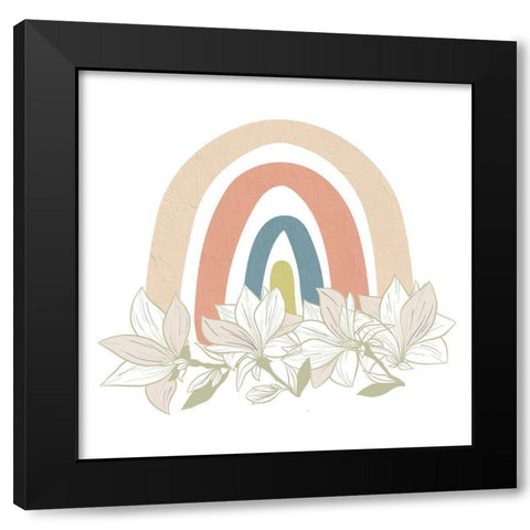 Magnolia Rainbow 1 Black Modern Wood Framed Art Print with Double Matting by Allen, Kimberly