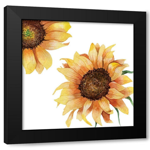 Sunflower Postcard 2 v2 Black Modern Wood Framed Art Print with Double Matting by Allen, Kimberly
