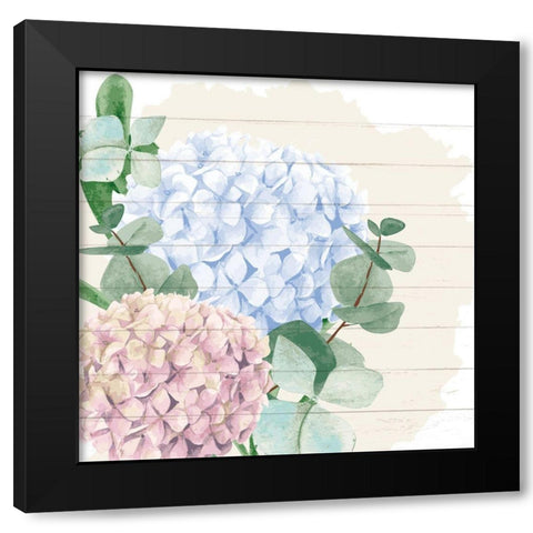 Hydrangea 1 Black Modern Wood Framed Art Print with Double Matting by Allen, Kimberly