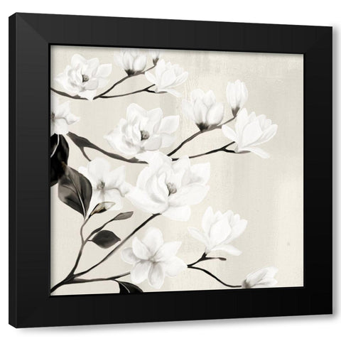Magnolias Black Modern Wood Framed Art Print with Double Matting by Allen, Kimberly