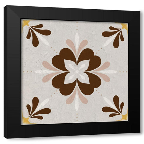 Global Tile 1 Black Modern Wood Framed Art Print with Double Matting by Allen, Kimberly
