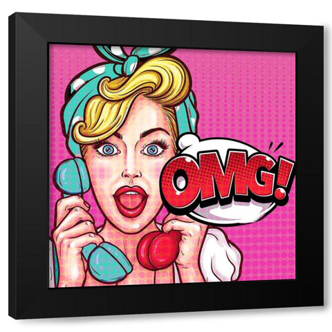 OMG Black Modern Wood Framed Art Print by Allen, Kimberly